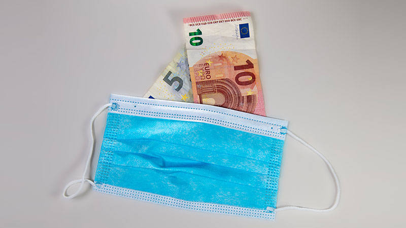 masque jetable et euros